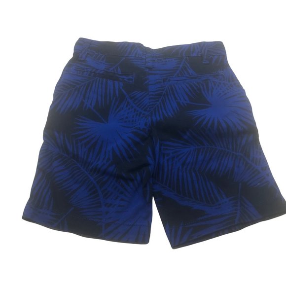Wonder Nation Boy's Size 6 Adjustable Waist Flat Front Short Blue Palm Leaf New - Picture 2 of 13